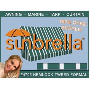 SUNBRELLA #4705 HEMLOCK TWEED FORMAL 46" Awning Marine‎ Curtain Fabric 9 YD LOTS